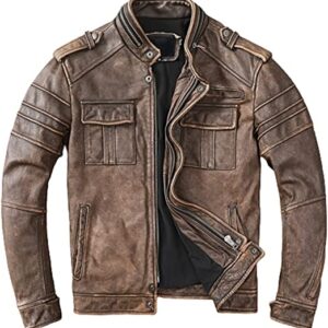 Men’s Cafe Racer Bothered Earthy Colored Bike Jacket