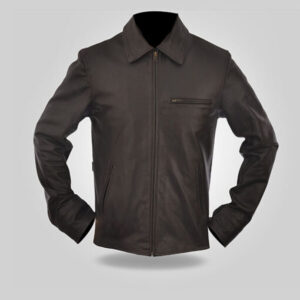 Men’s Charcoal Leather Jacket